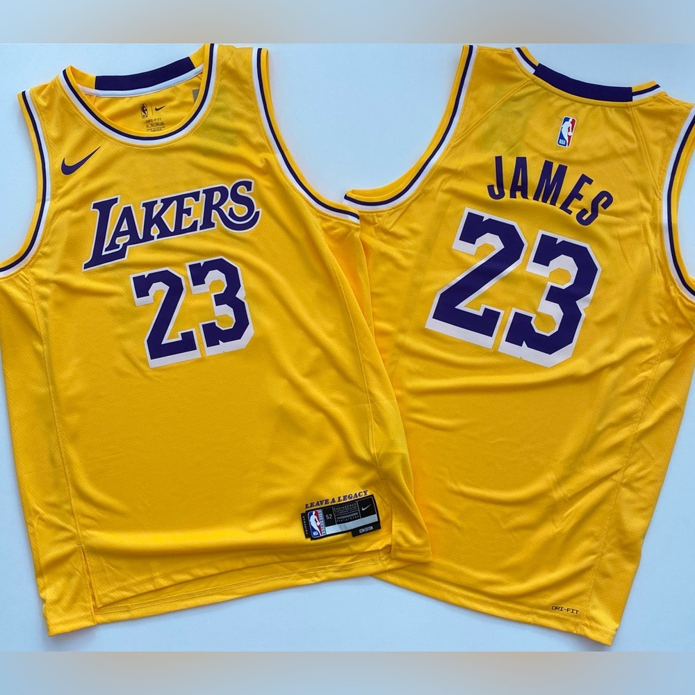 Lebron James Jersey Los Angeles Lakers Yellow size S to XXL